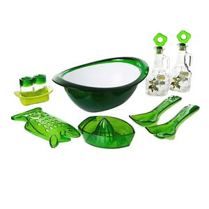 Herevin 9-Piece Salad Set Green Herevin 9-Piece Salad Set Green